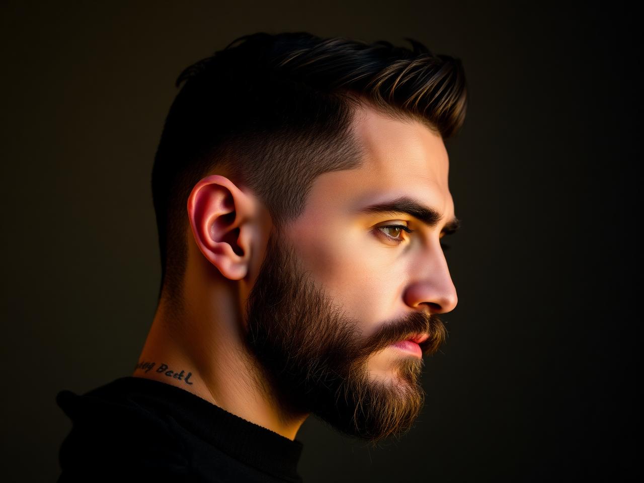 Barba modelada na navalha