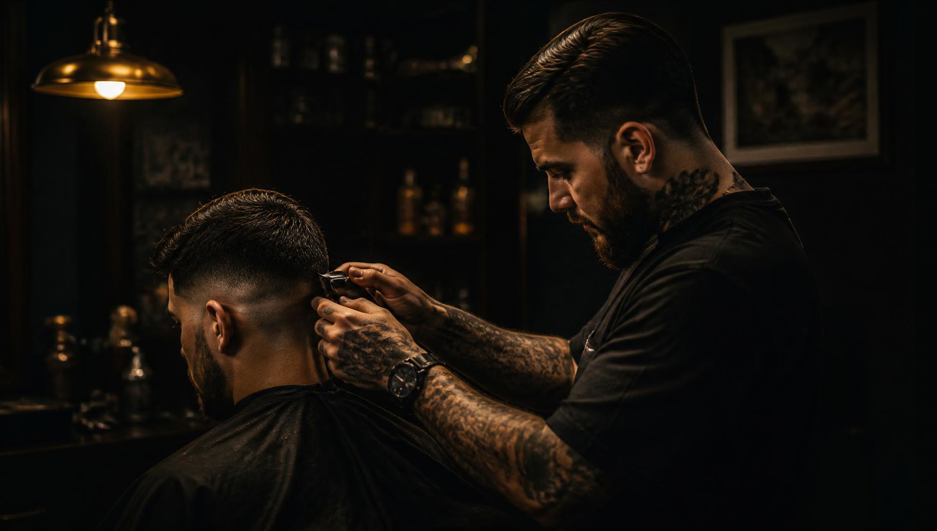 Interior da barbearia STRATA